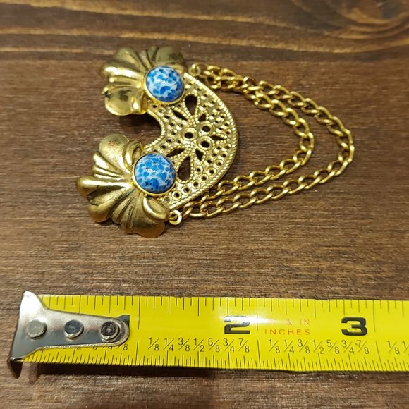Vintage Easter Egg Dual Chain Brooch - Picture 4 of 5